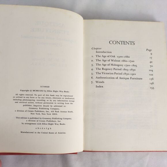 Antique Furniture Explained Illustrated 1500-1901 KWM Bowers 1971 Hardcover Book - Picture 4 of 9